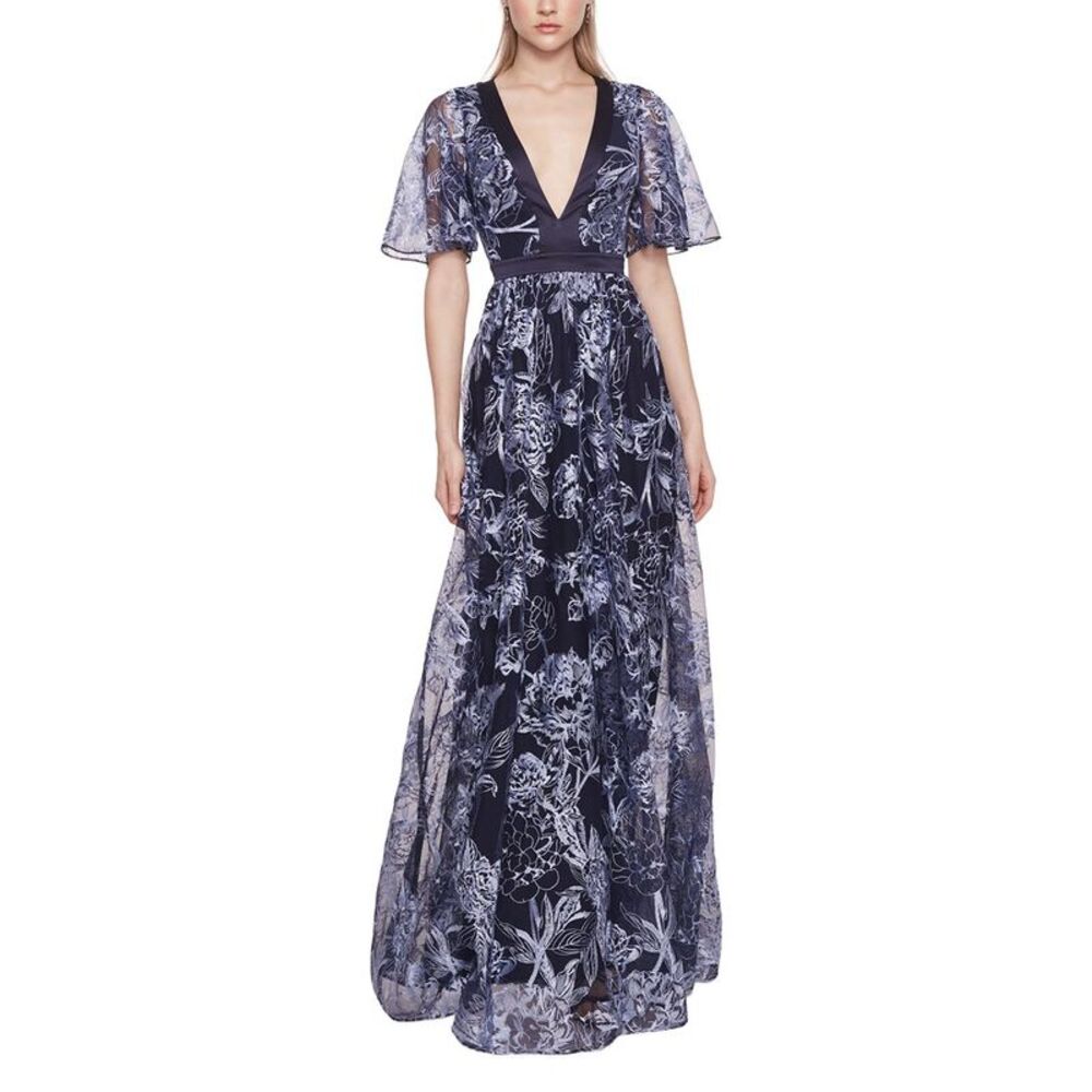 Marchesa Notte Womens  Gown, Blue